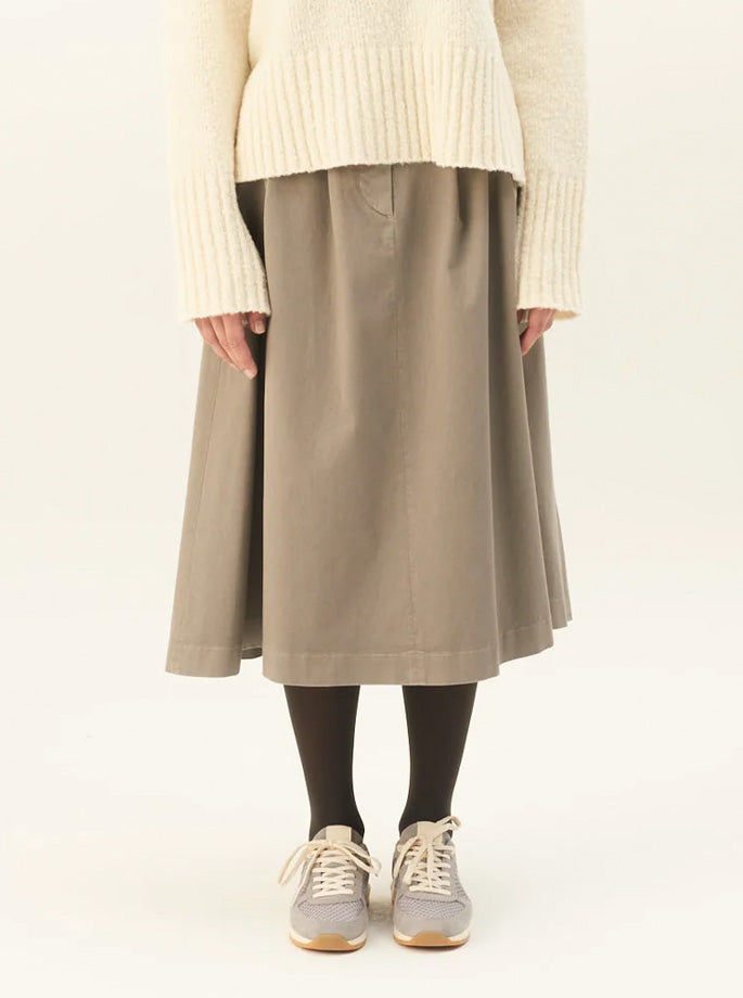 Rue De Tokyo - Pen Dyed Twill Skirt Elephant Grey