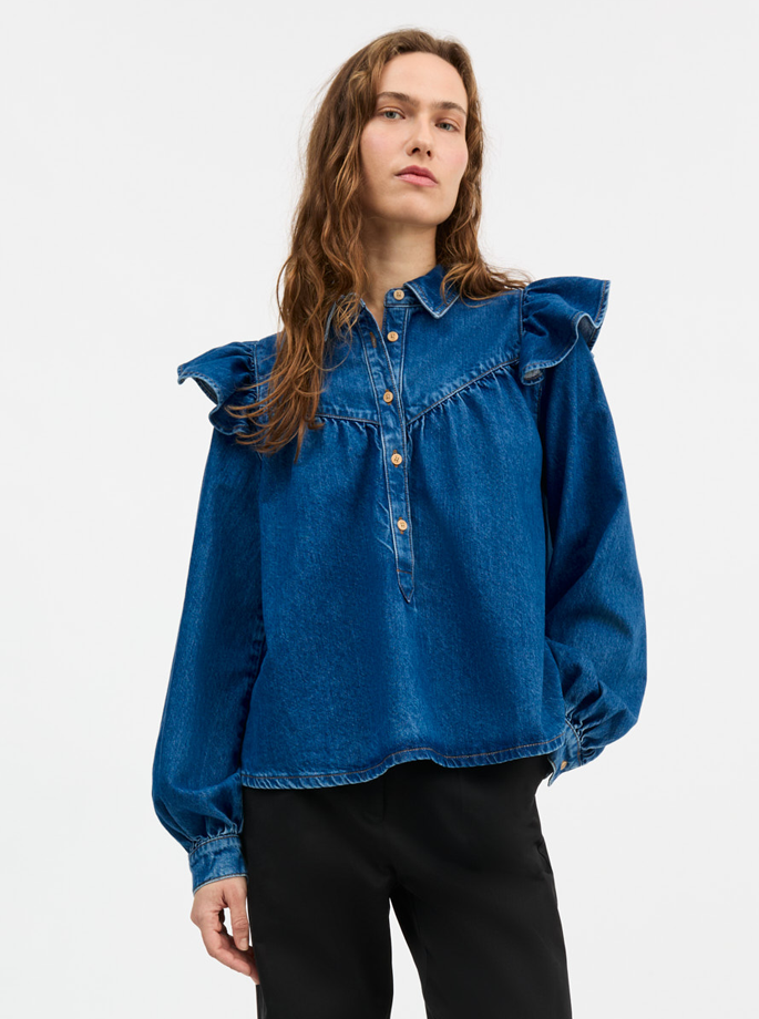 Shell - Mille Blouse Vintage Washed Blue