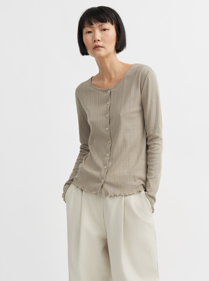 Skall Studio - Edie Cardigan Stone Moss