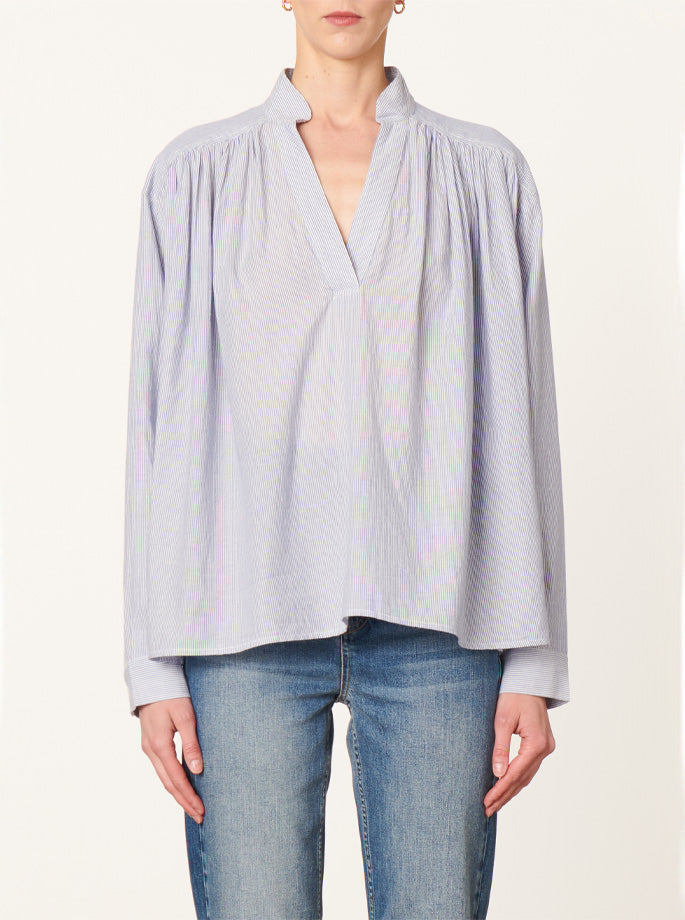 Vanessa Bruno - Calvin Blouse Blanc/Bleu