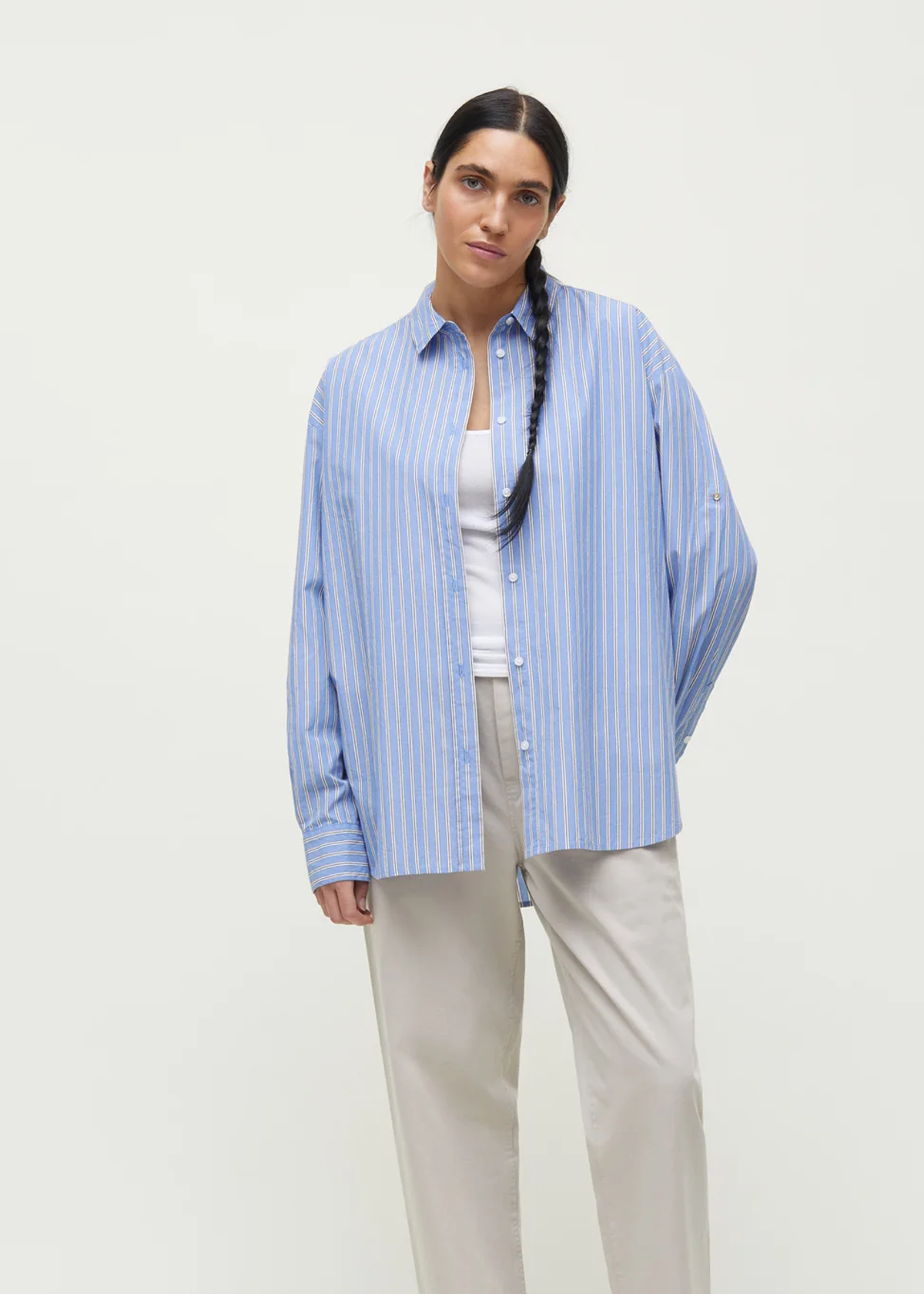 Aiayu - Shirt Striped Baby Blue