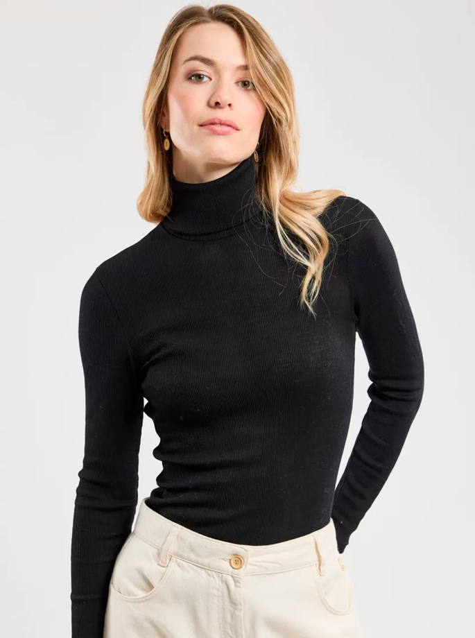 Armor Lux - Turtleneck Tee Shirt Noir