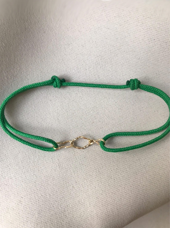 Nordenstam - Bracelet with 3 Gold Rings Green