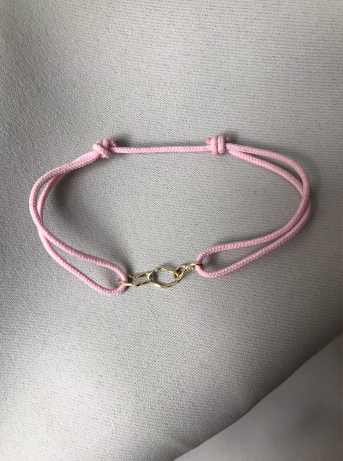 Nordenstam - Bracelet with 3 Gold Rings Pink