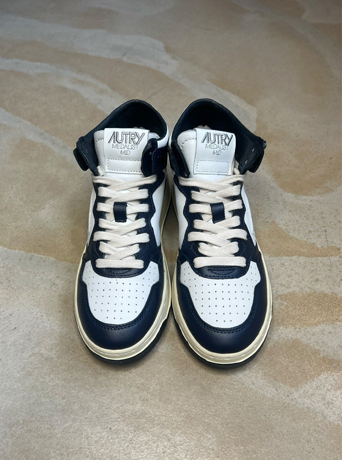Autry Sneakers - WB04 Medalist Mid Sneakers Leather White/Navy