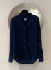 Bagutta - Brooke Shirt in blue baby velvet