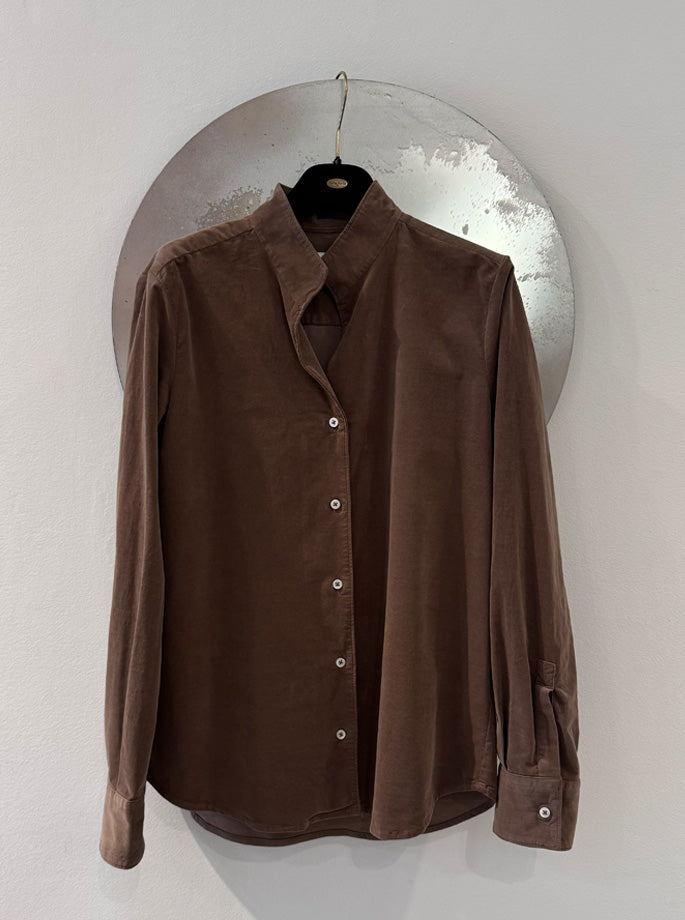 Bagutta - Brooke Shirt in light brown baby velvet