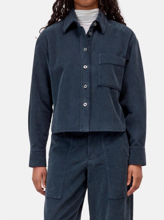 Closed - Cropped Oversized Shirt blue