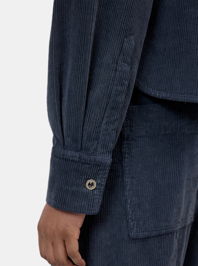 Closed - Cropped Oversized Shirt blue