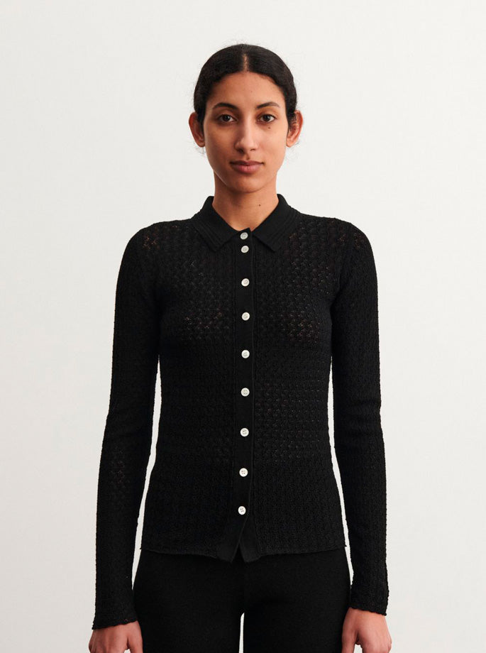 Fub - Pointelle Shirt Black 