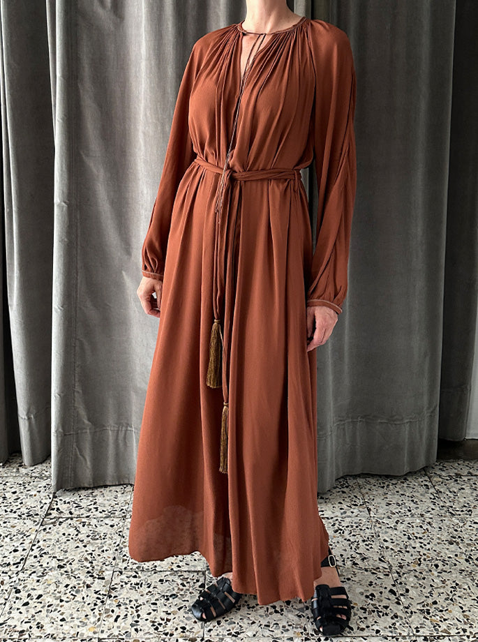 Forte Forte - Crepe de Chine Sash Dress Cameo