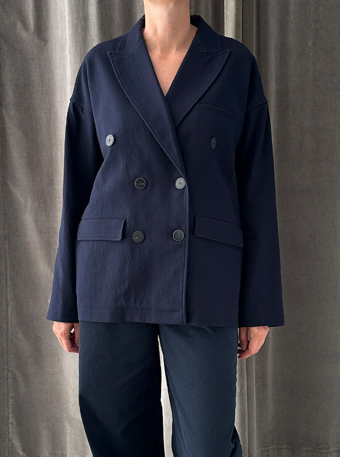 Forte Forte - My Jacket Cotton Viscose Doublebreasted Blazer Notte