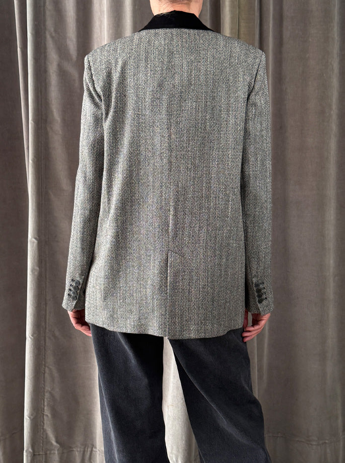 Forte Forte - My Jacket Velvet Collar Blazer sort/grå