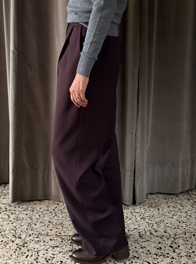 Forte Forte - Powder High Waist Pants bordeaux