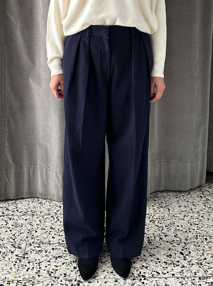 Forte Forte - My Pants Fluid Cotton navy