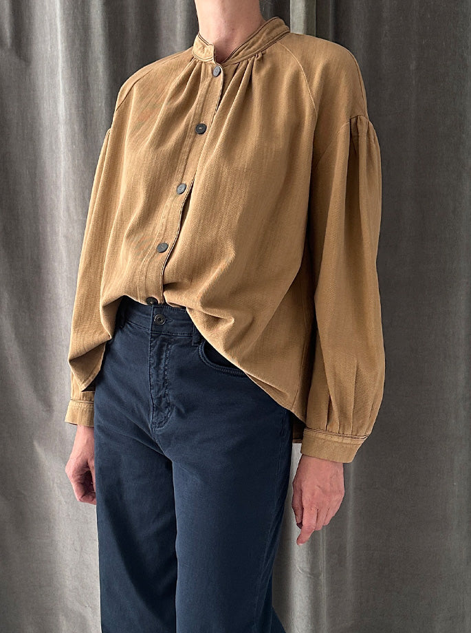 Forte Forte - My Shirt Fluid Cotton Bull Bohemian Noisette