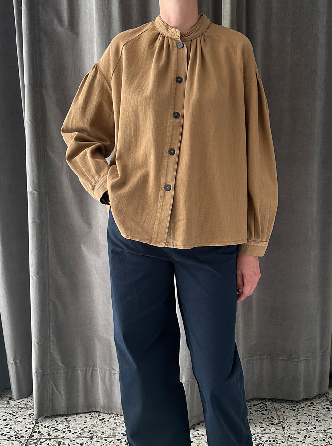 Forte Forte - My Shirt Fluid Cotton Bull Bohemian Noisette