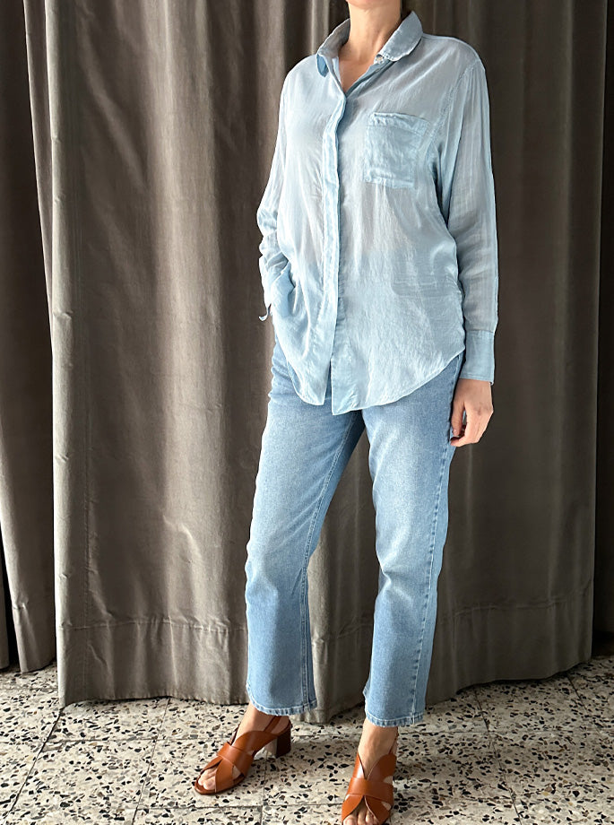 Forte Forte - My Shirt Essential Voile Oversized in light blue