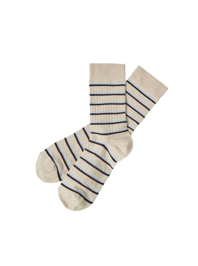 Fub - Melange Striped Socks Black Teal