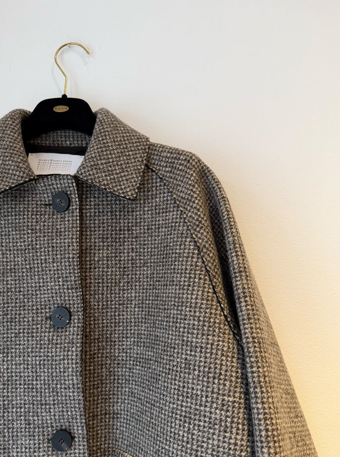 Harris Wharf - Dropped Shoulder Chester Coat Pressed Wool Black