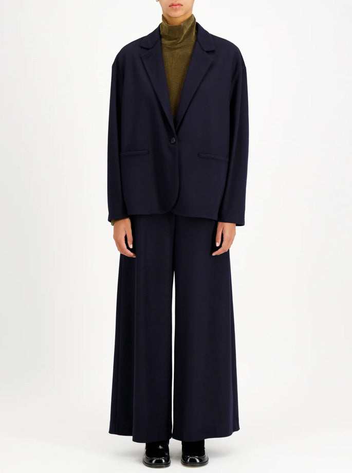 Harris Wharf - Balmacaan Patterned Cashmere Coat Brown Blue Herringbone