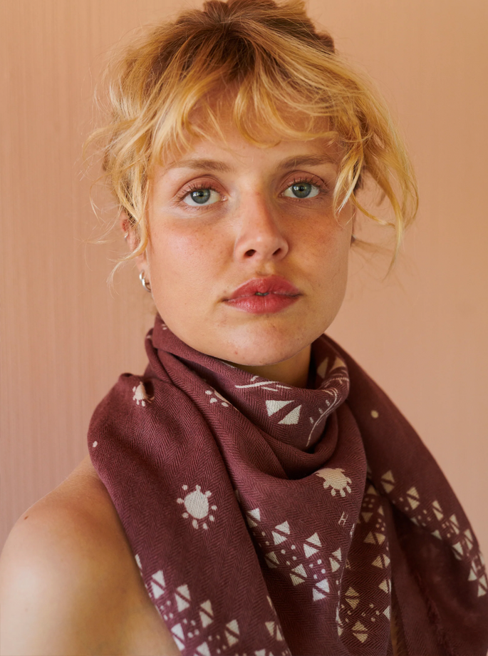 Habiba - tørklæde paloma scarf burgundy