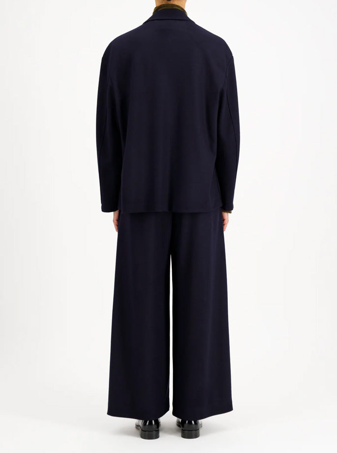 Harris Wharf - Balmacaan Patterned Cashmere Coat Brown Blue Herringbone