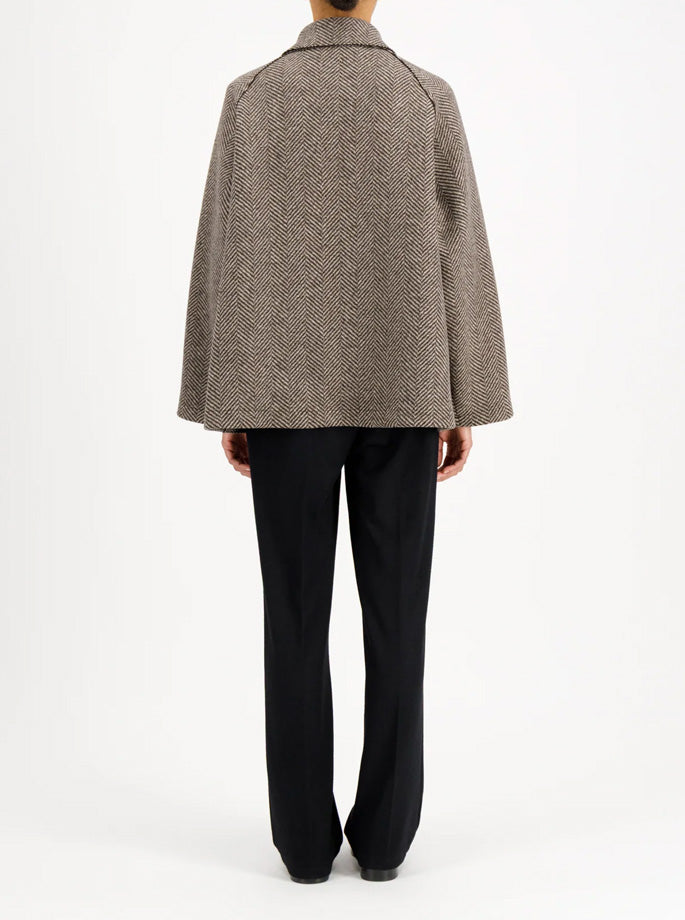 Harris Wharf - Dropped Shoulder Chester Coat Pressed Wool Black