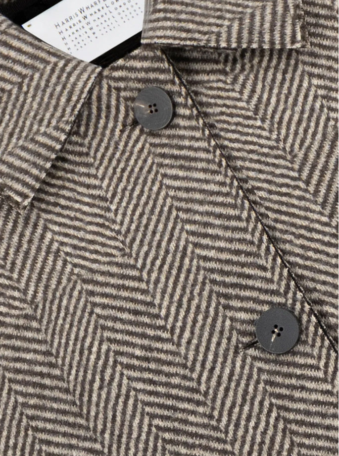 Harris Wharf - Dropped Shoulder Chester Coat Pressed Wool Black