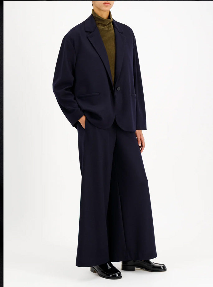 Harris Wharf - Balmacaan Patterned Cashmere Coat Brown Blue Herringbone