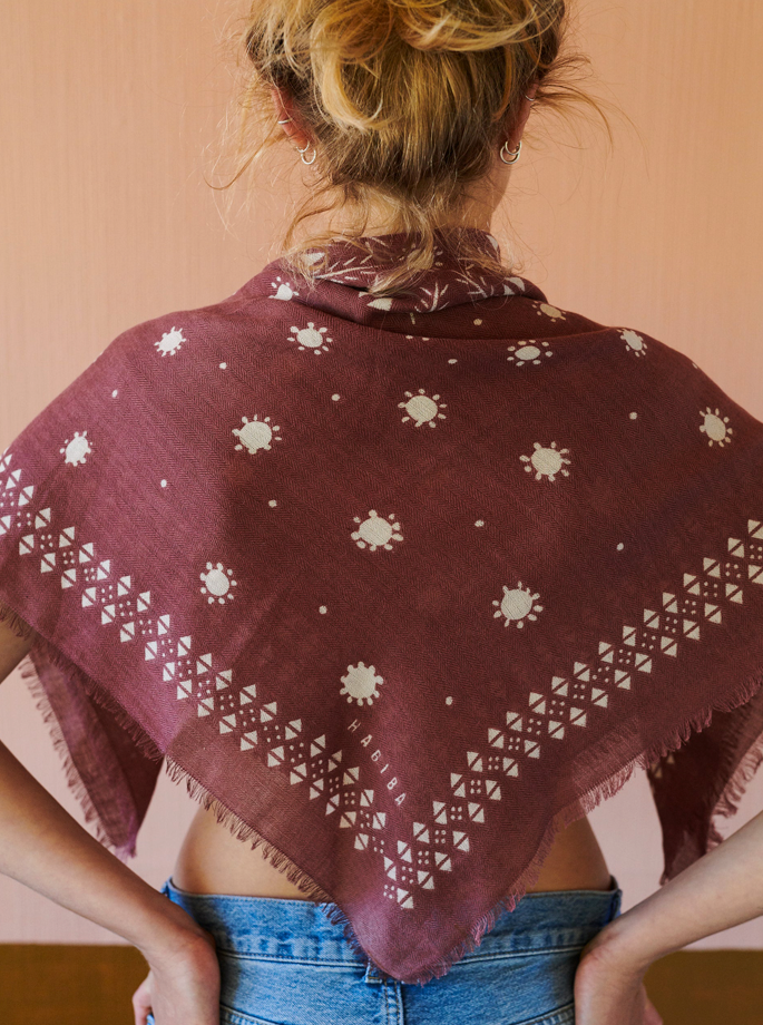 Habiba - tørklæde paloma scarf burgundy