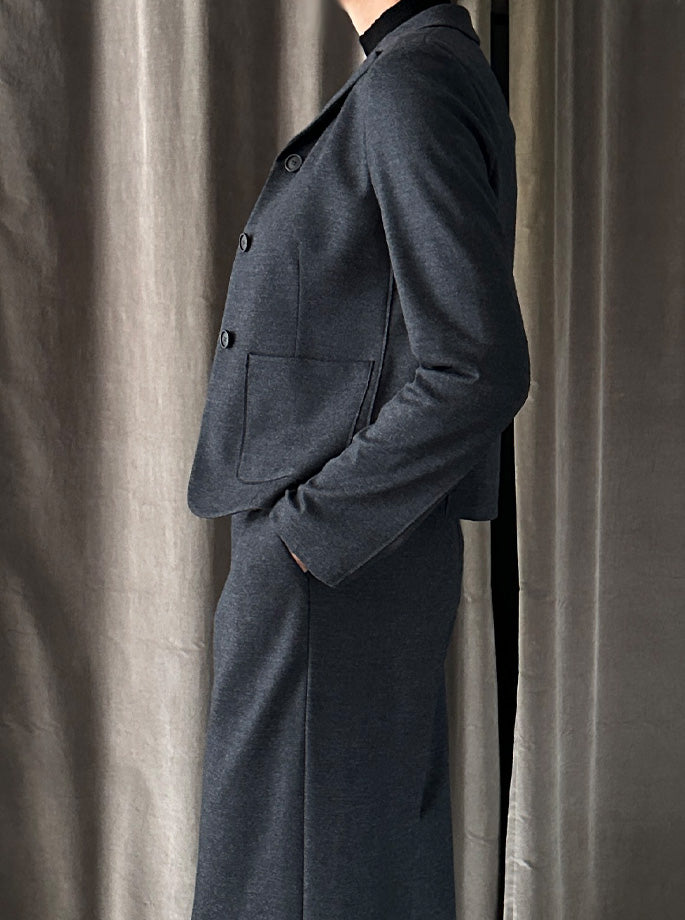 Harris Wharf - Fly Front cropped Jacket Anthracite