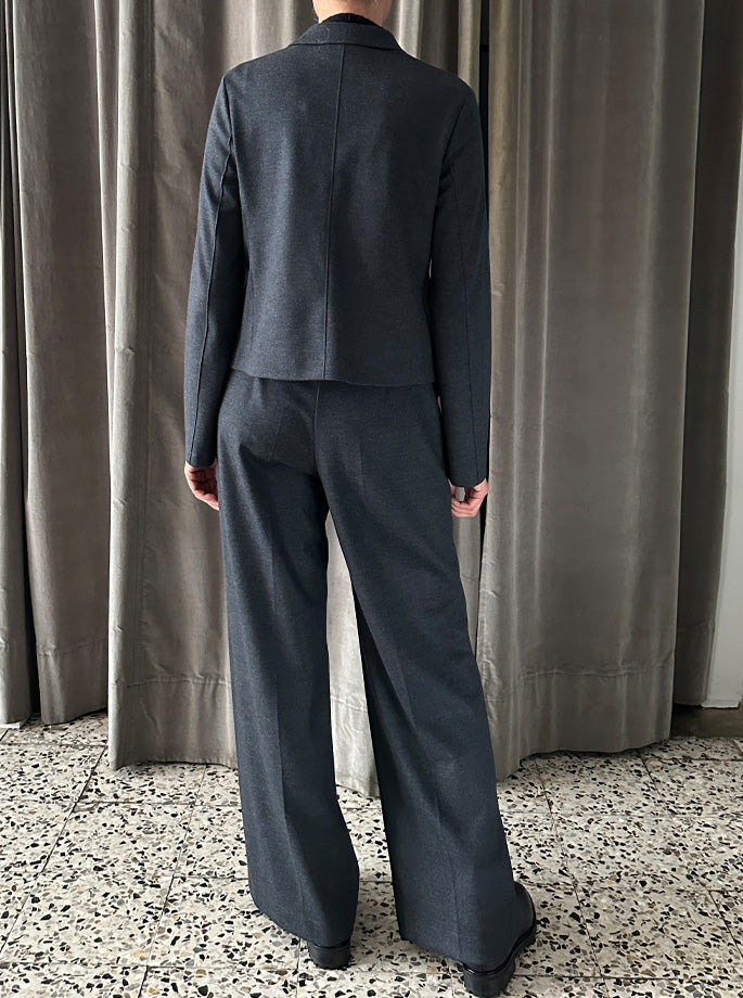 Harris Wharf - Fly Front cropped Jacket Anthracite