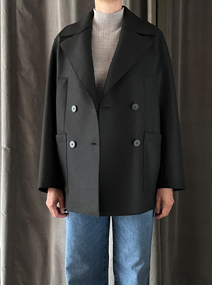 Harris Wharf - Oversized Sailor Jacket Dark Khaki