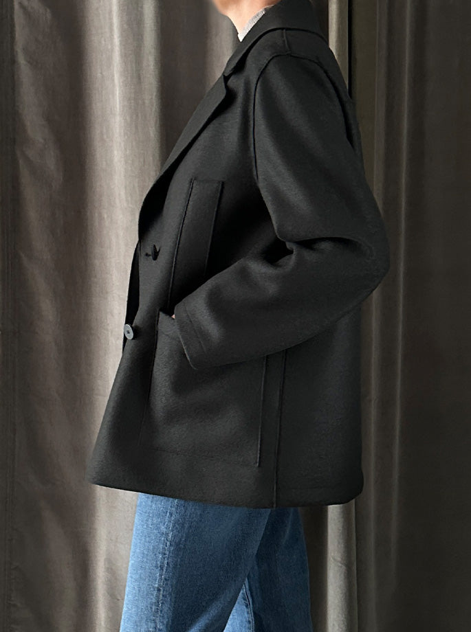 Harris Wharf - Oversized Sailor Jacket Dark Khaki