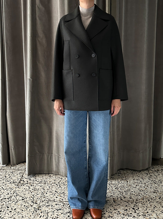 Harris Wharf - Oversized Sailor Jacket Dark Khaki