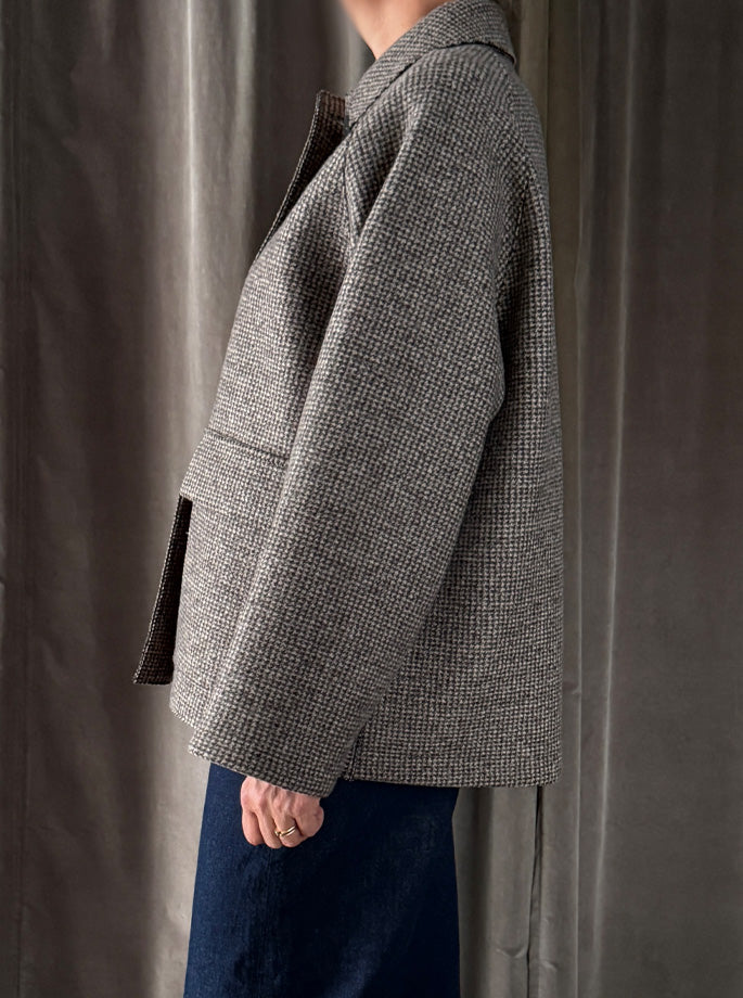 Harris Wharf - Dropped Shoulder Chester Coat Pressed Wool Black