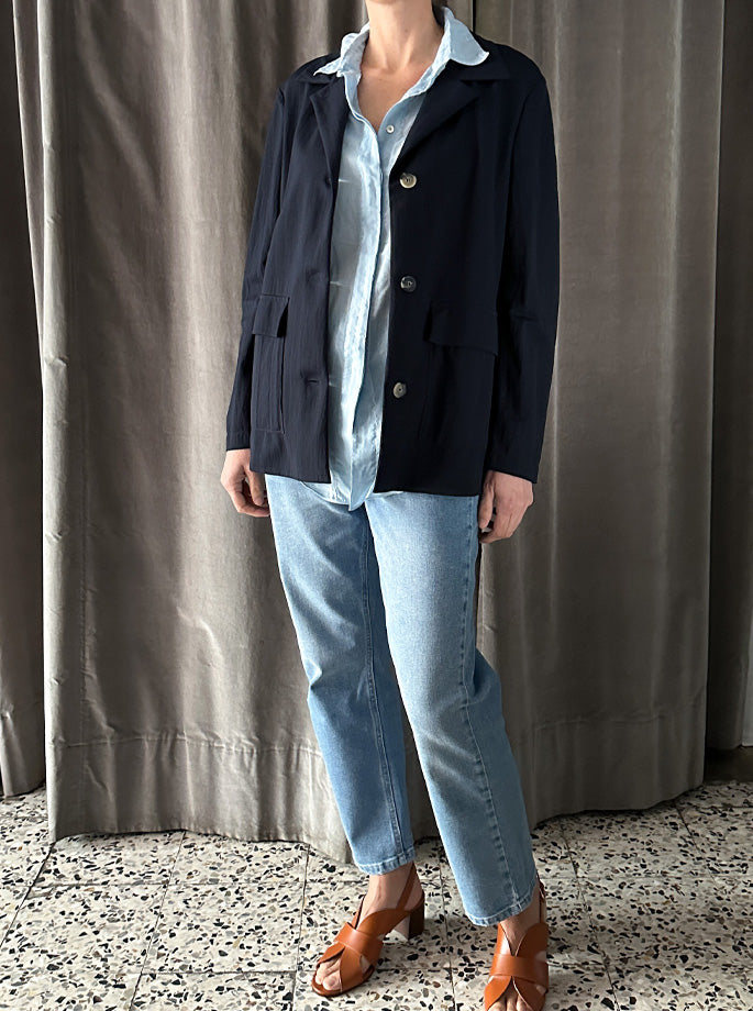 Harris Wharf - Safari Jacket Navy Blue