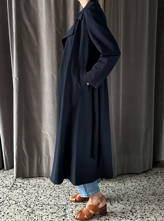 Harris Wharf - Trench Rayon Navy Blue