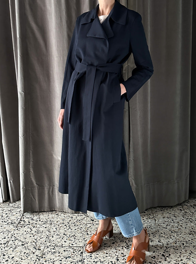 Harris Wharf - Trench Rayon Navy Blue