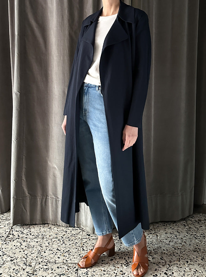 Harris Wharf - Trench Rayon Navy Blue