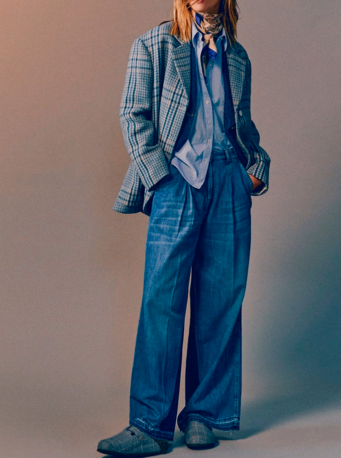 Momoni - Oak Pants Blue Jeans