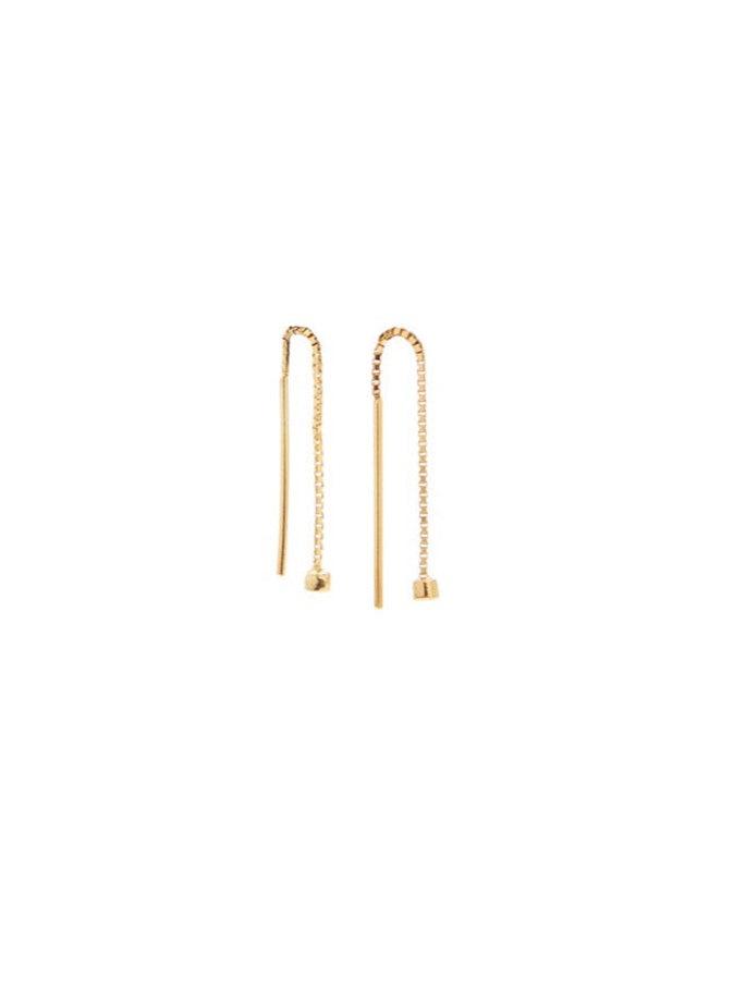 Pico - Crystal Chain Earring Gold