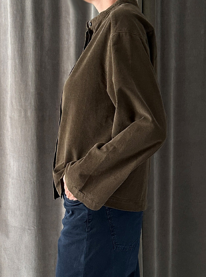 Pomandere - Shirt velvet khaki