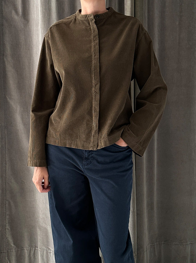 Pomandere - Shirt velvet khaki