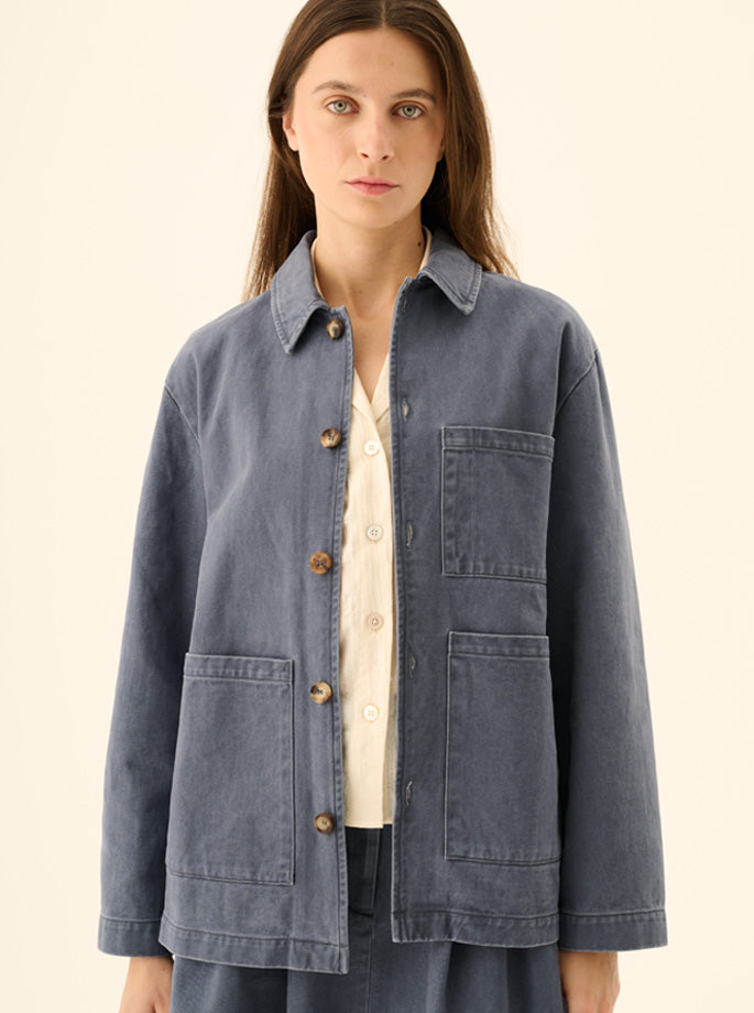 Rue de Tokyo - Cameron Faded Twill jakke i soft blå