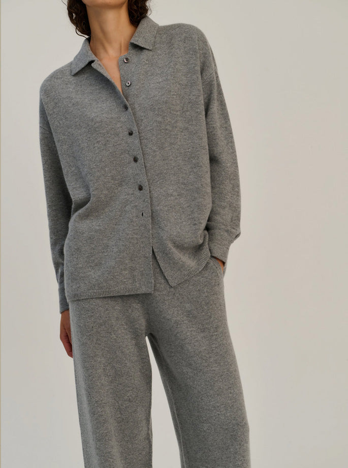 Rhea - Knitted Shirt Wool & Cashmere grå