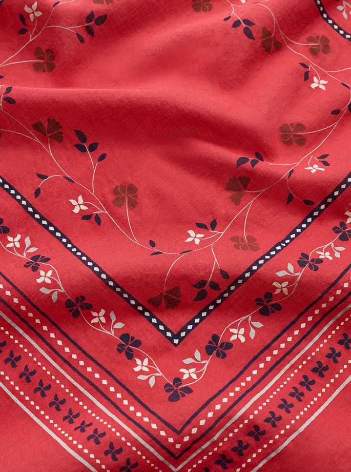 Skall Studio - floral scarf faded red