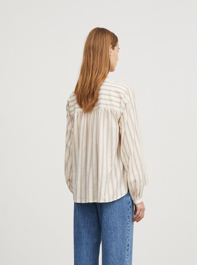 Skall Studio - Rita Shirt Cream/Lilac Stripe - Organic Fashion - ES Webshop