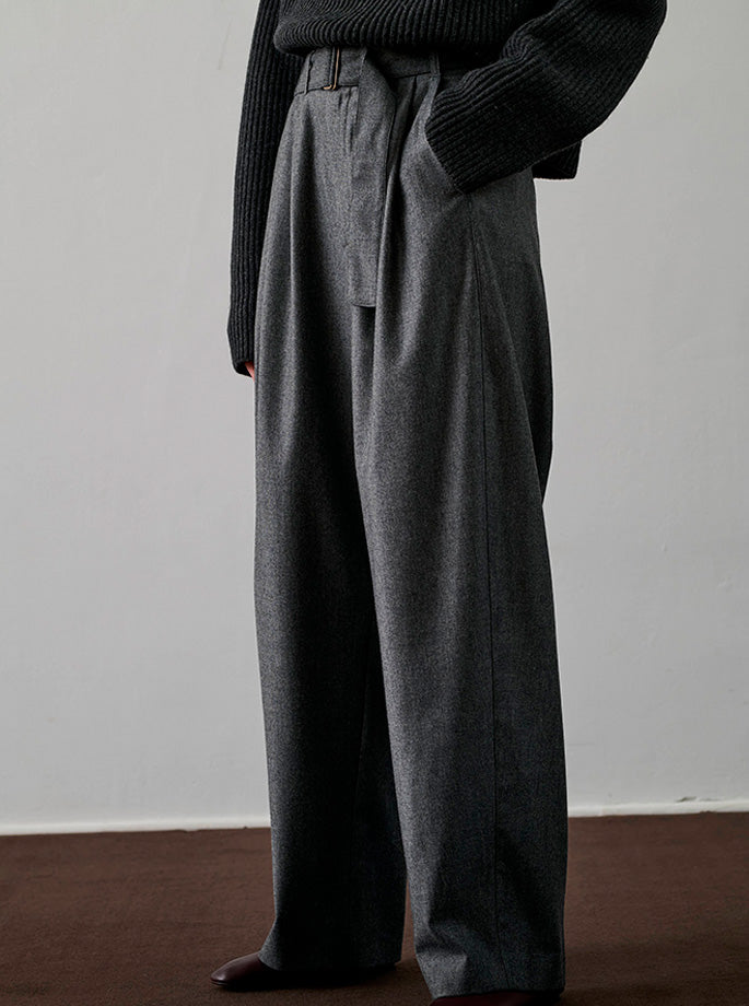 パンツ soeur FW25 COLE PANT BELTED (PAN0173COLE GRI0125W) Nyssa Cole Wide Leg Belted Pants – Sugarlips